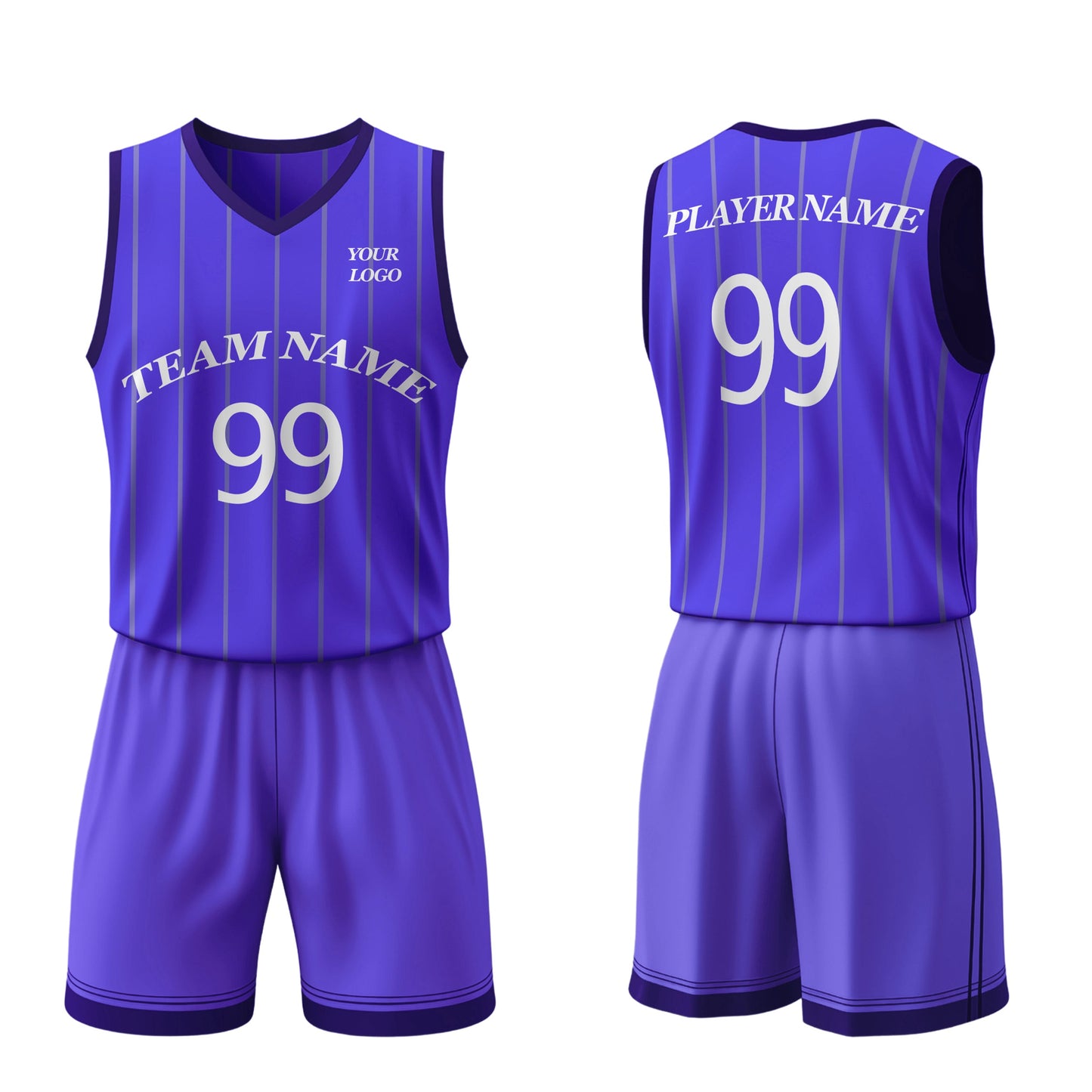 Custom Basketball Uniform - Vertical Stripe - Personalized Kit