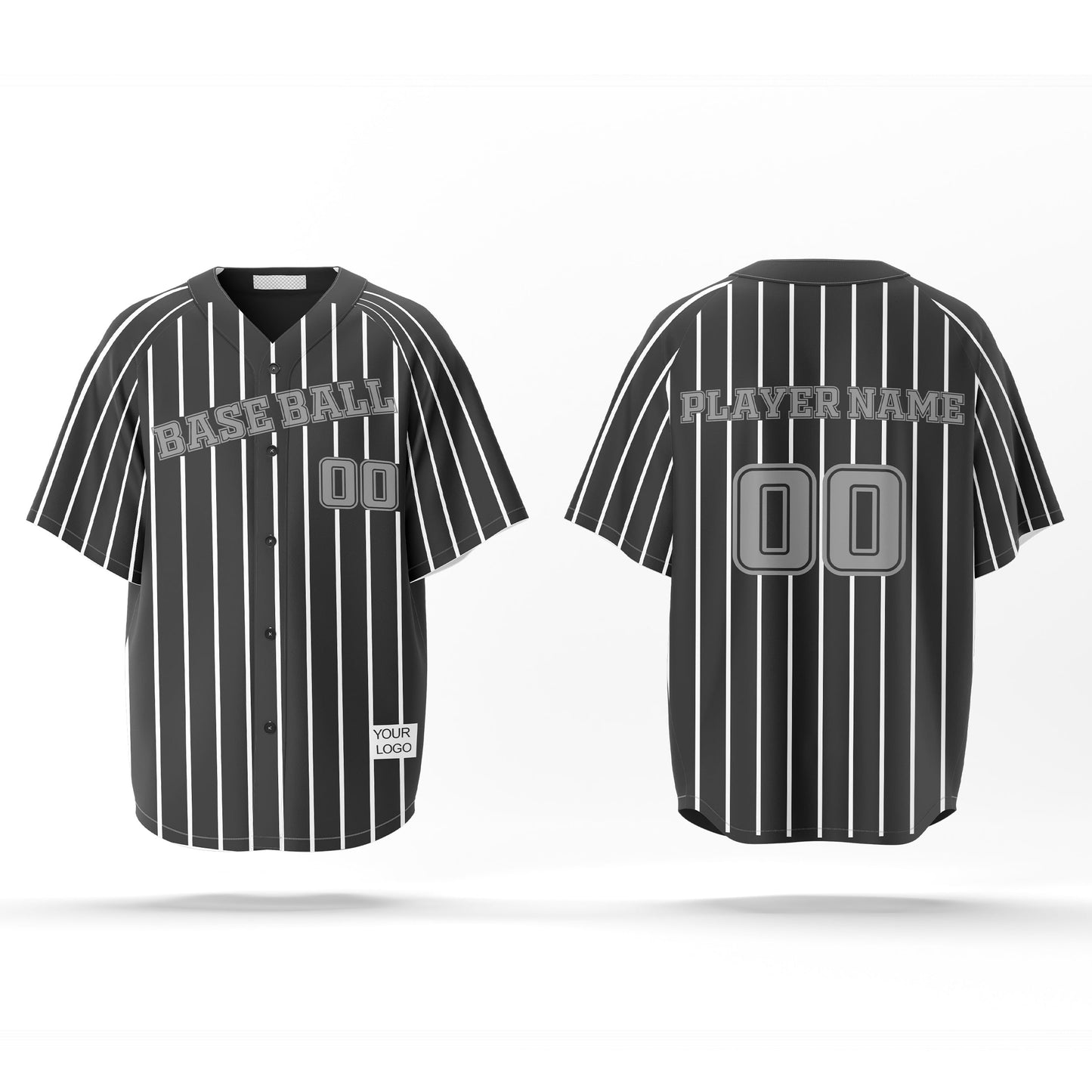 Custom Baseball Jersey - Pinstripe Design - Personalized Jersey