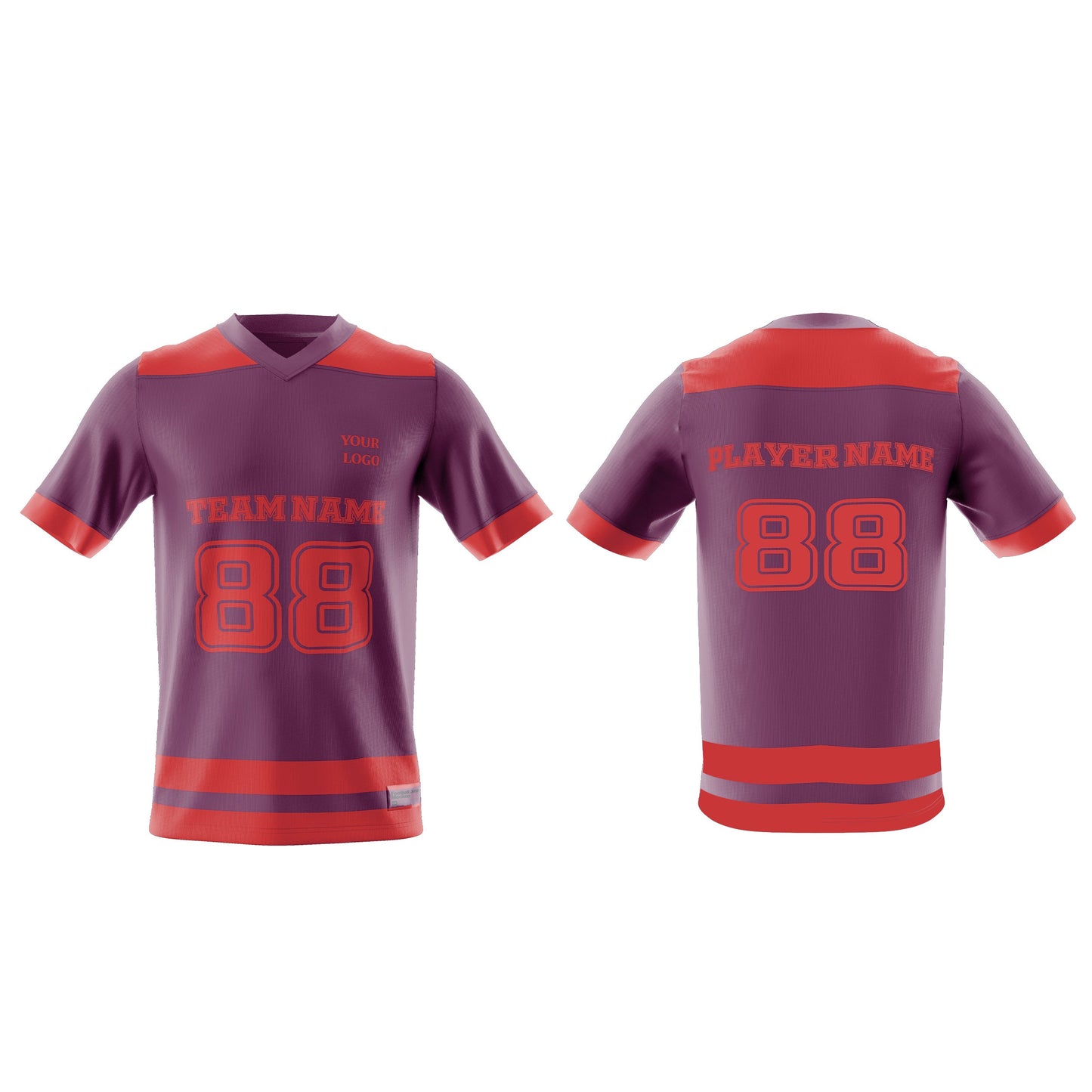 Custom American Football Jersey- Color Trim - Personalized Jersey