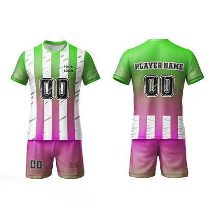 Custom Soccer Uniform – Gradient Stripe Design – Personalized Team Kit