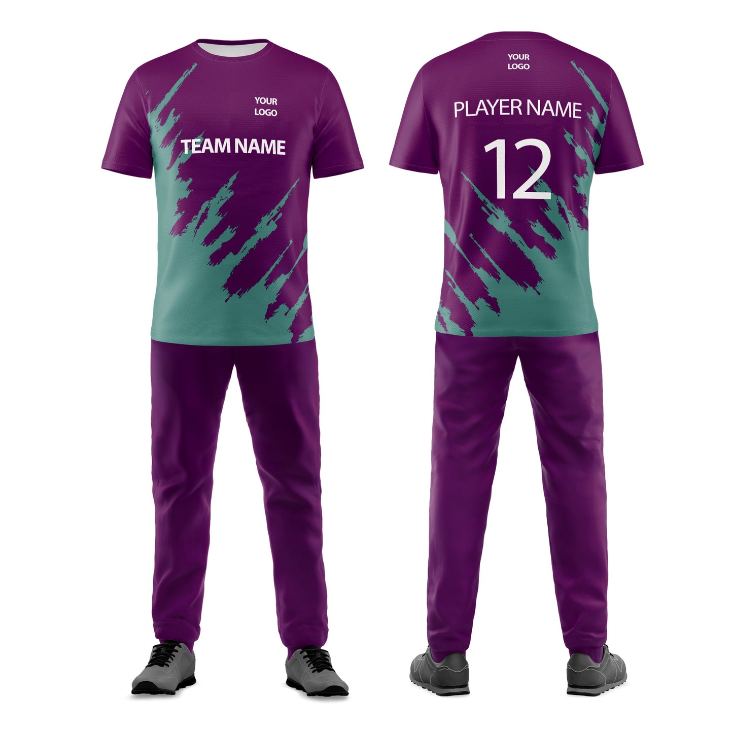 Custom Cricket Uniform - Abstract Splatter Design - Personalized Cricket Kit