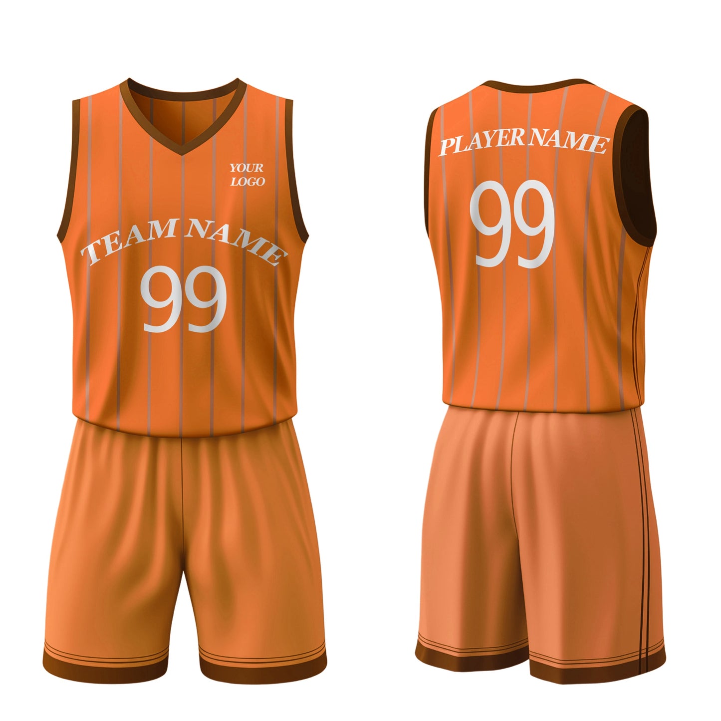 Custom Basketball Uniform - Vertical Stripe - Personalized Kit
