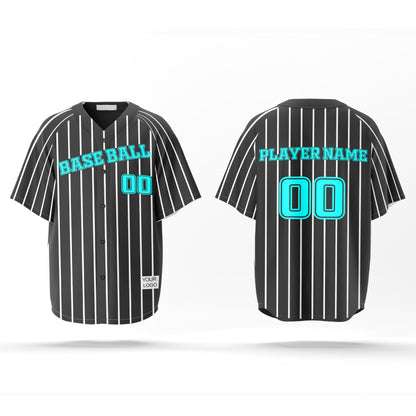 Custom Baseball Jersey - Pinstripe Design - Personalized Jersey