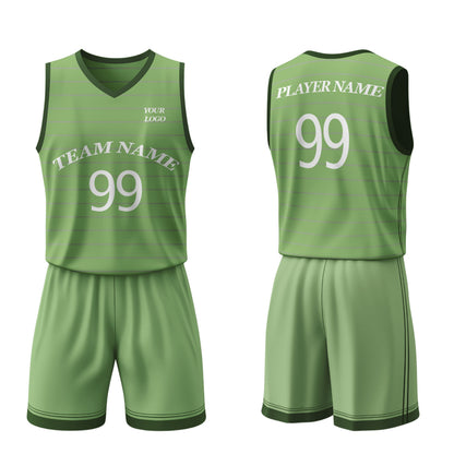 Custom Basketball Uniform - Horizontal Stripe Design - Personalized Kit