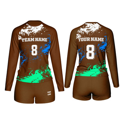 Custom Volleyball Uniform - Splatter Design - Personalized Kit
