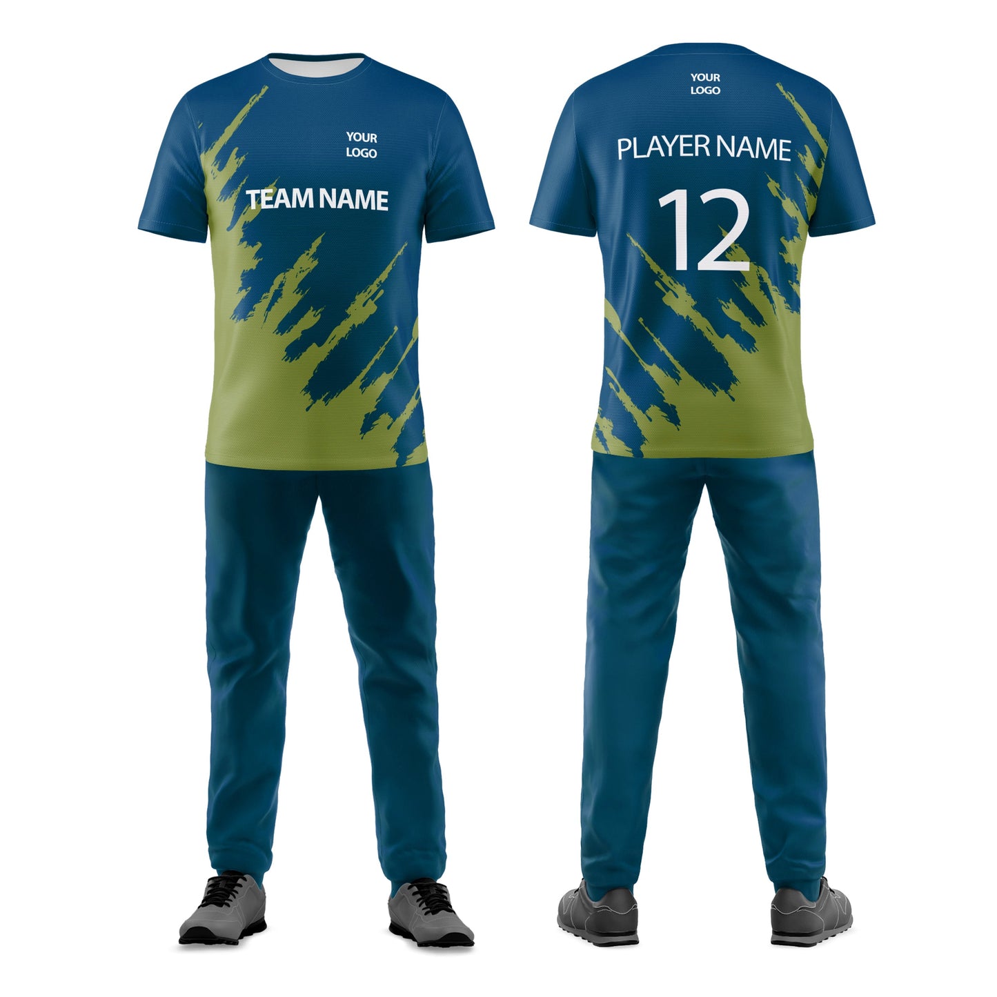 Custom Cricket Uniform - Abstract Splatter Design - Personalized Cricket Kit