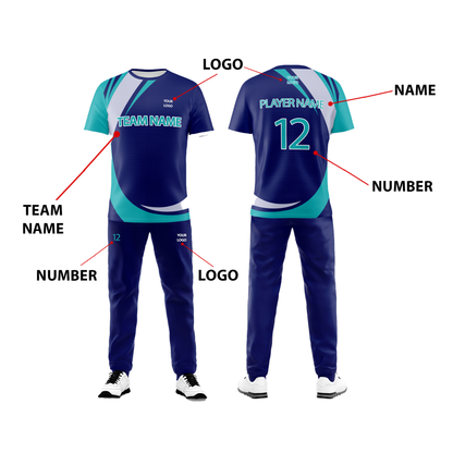 Custom Cricket Uniform - Abstract Design - Personalized Team Kit