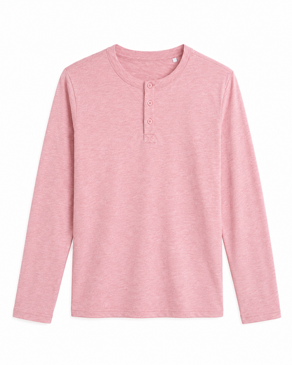 Custom Women Henley Full Sleeves Henley - Solid Color Personalized Tee