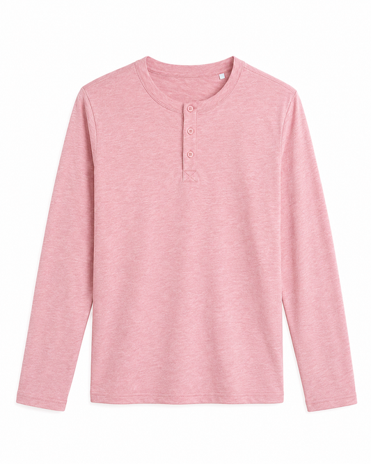 Custom Women Henley Full Sleeves Henley - Solid Color Personalized Tee