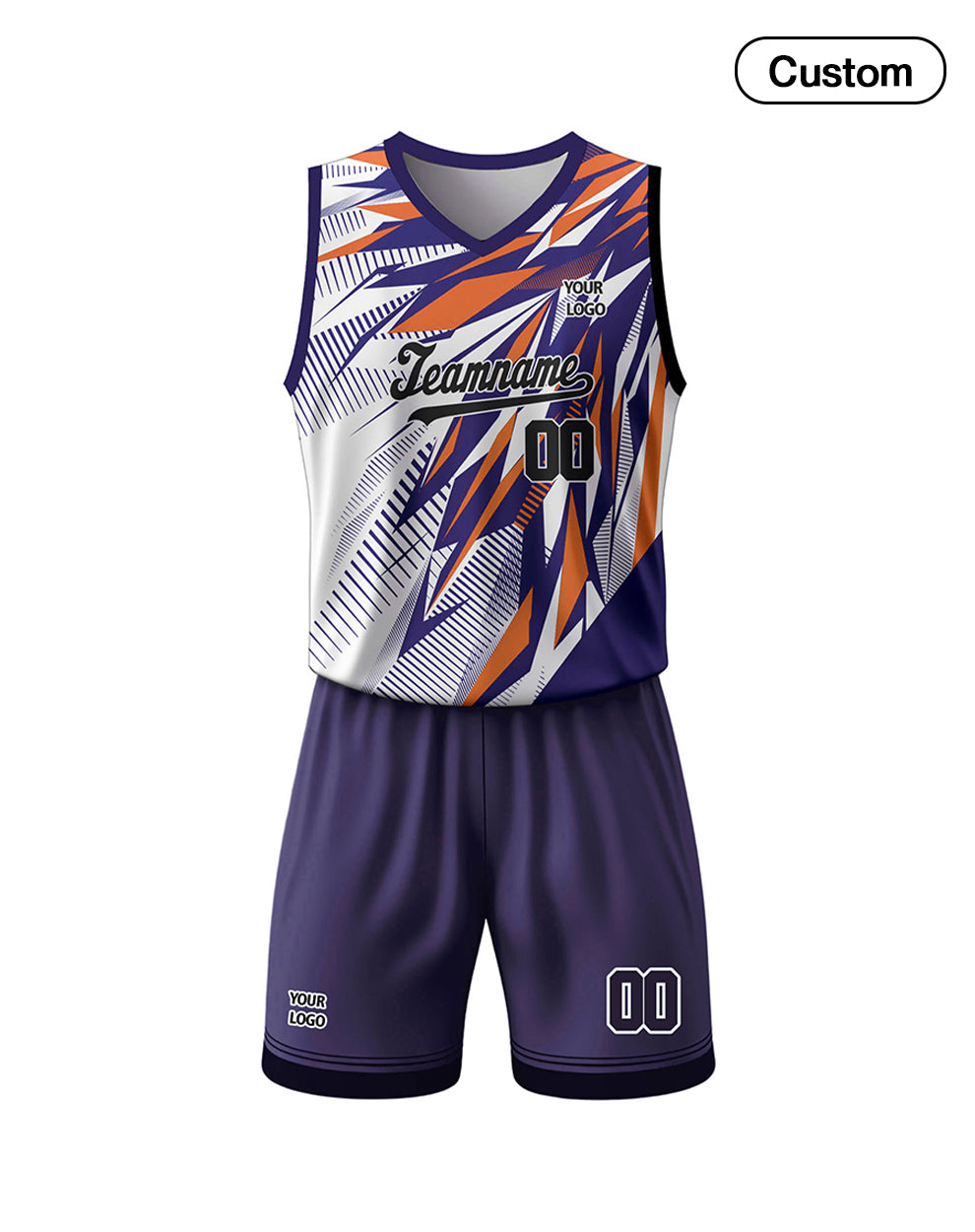 Custom Basketball Uniform -  Shards Pattern - Personalized Teamwear
