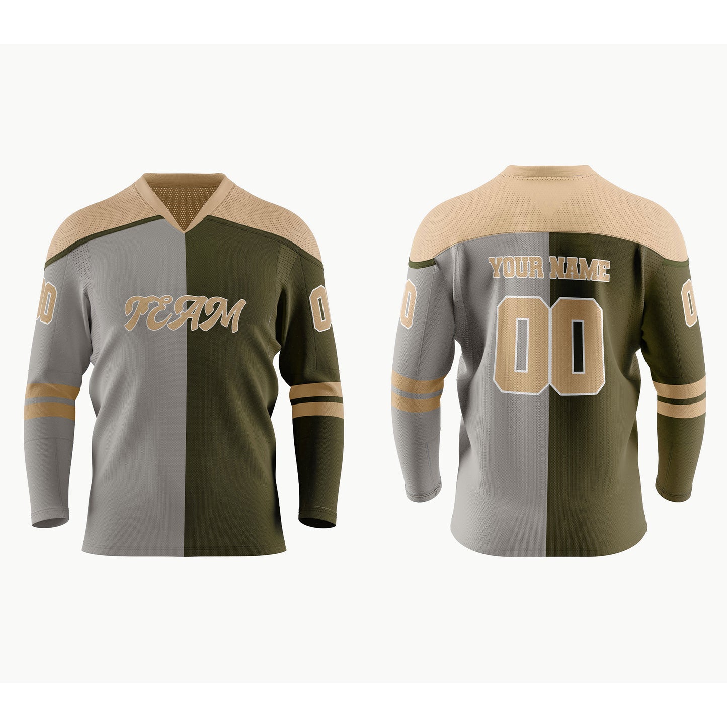 Custom Ice Hockey Jersey - Split Color Design - Personalized Top