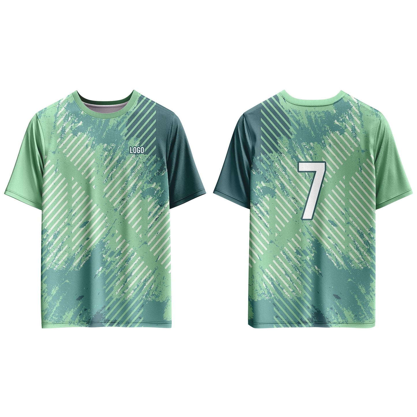 Custom Soccer T-Shirt - Gradient Stripe - Personalized Top
