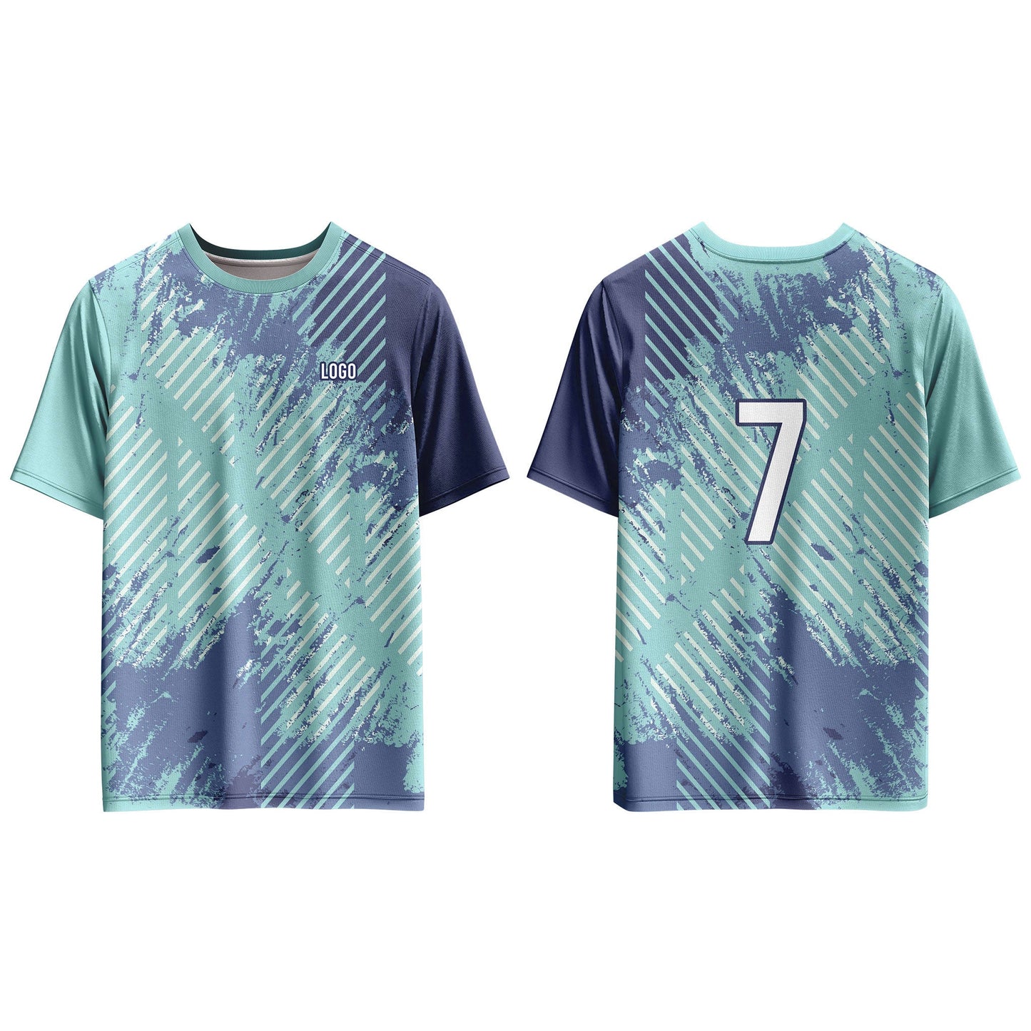 Custom Soccer T-Shirt - Gradient Stripe - Personalized Top