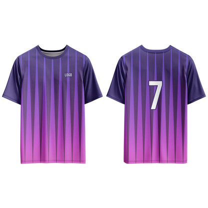 Custom Soccer T-Shirt – Gradient Stripe – Personalized Tee