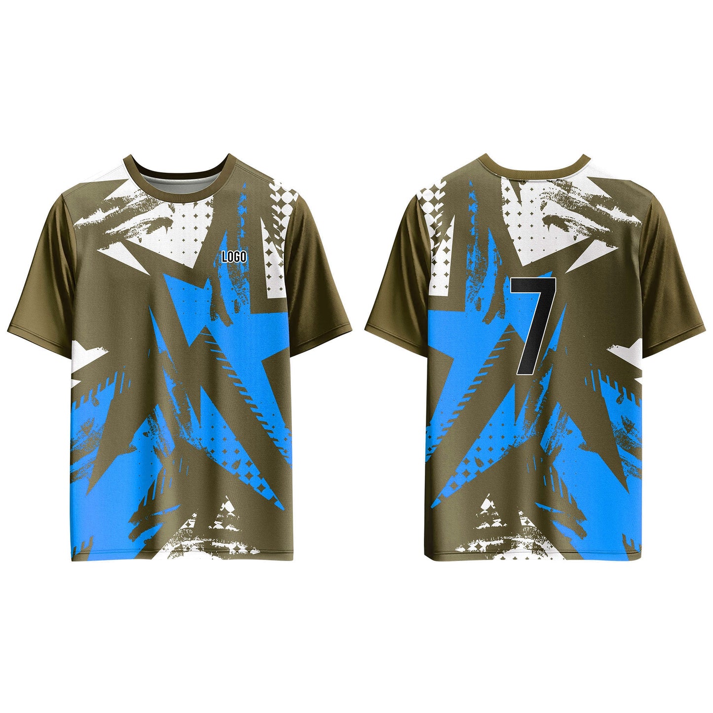 Custom Soccer T-Shirt – Two-Tone Abstract - Personalized Tee