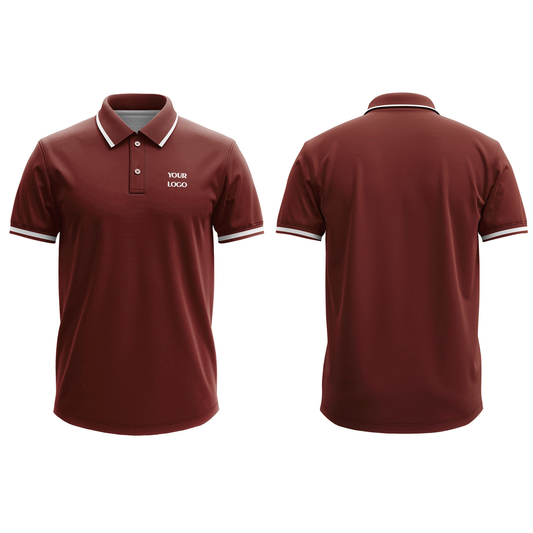 Custom Polo T-Shirt - Solid Trim Design - Personalized Gear