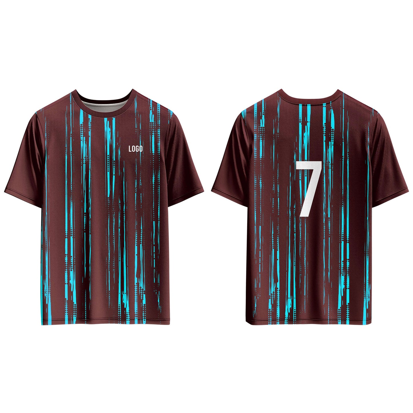 Custom Soccer T-Shirt – Vertical Stripe Design – Personalized Gear