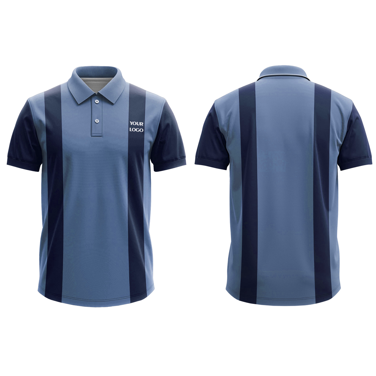Custom Polo T-Shirt – Two-Stripe Design – Personalized Polo