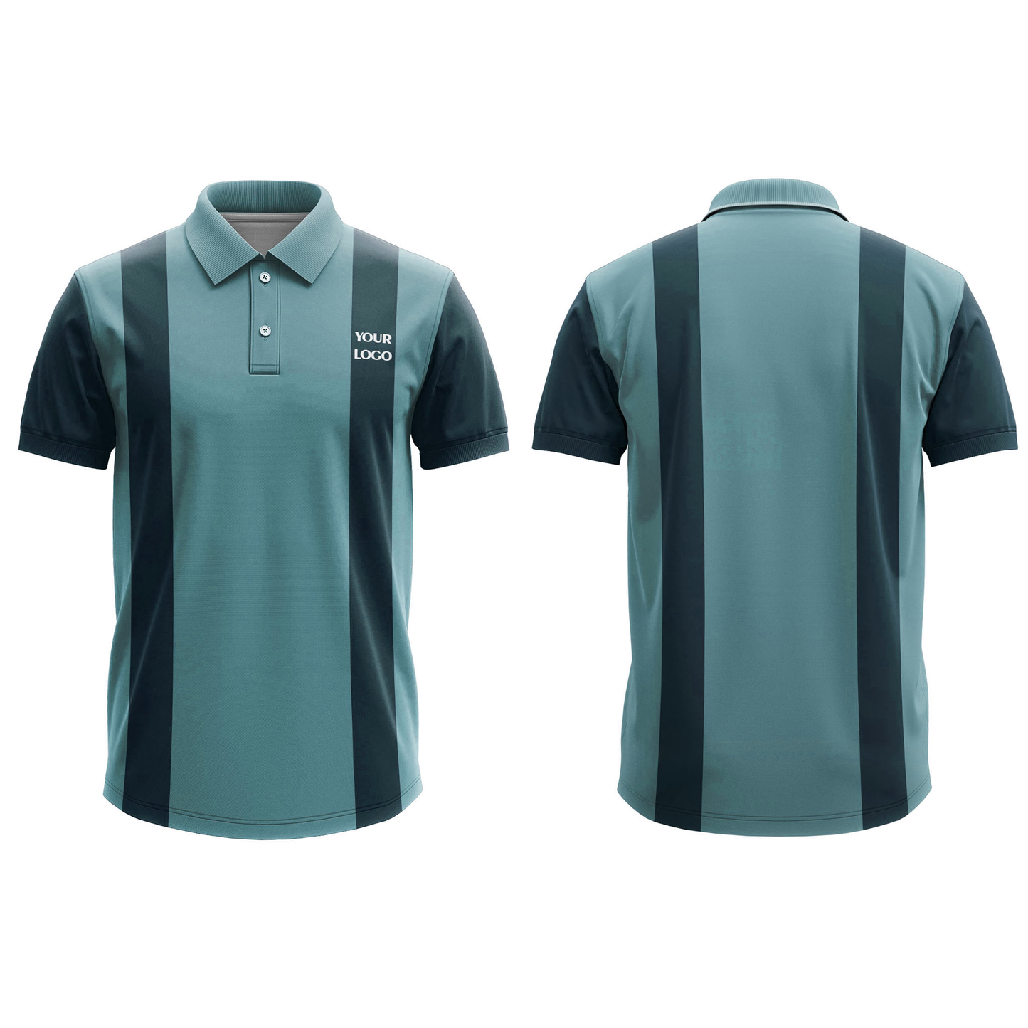 Custom Polo T-Shirt – Two-Stripe Design – Personalized Polo