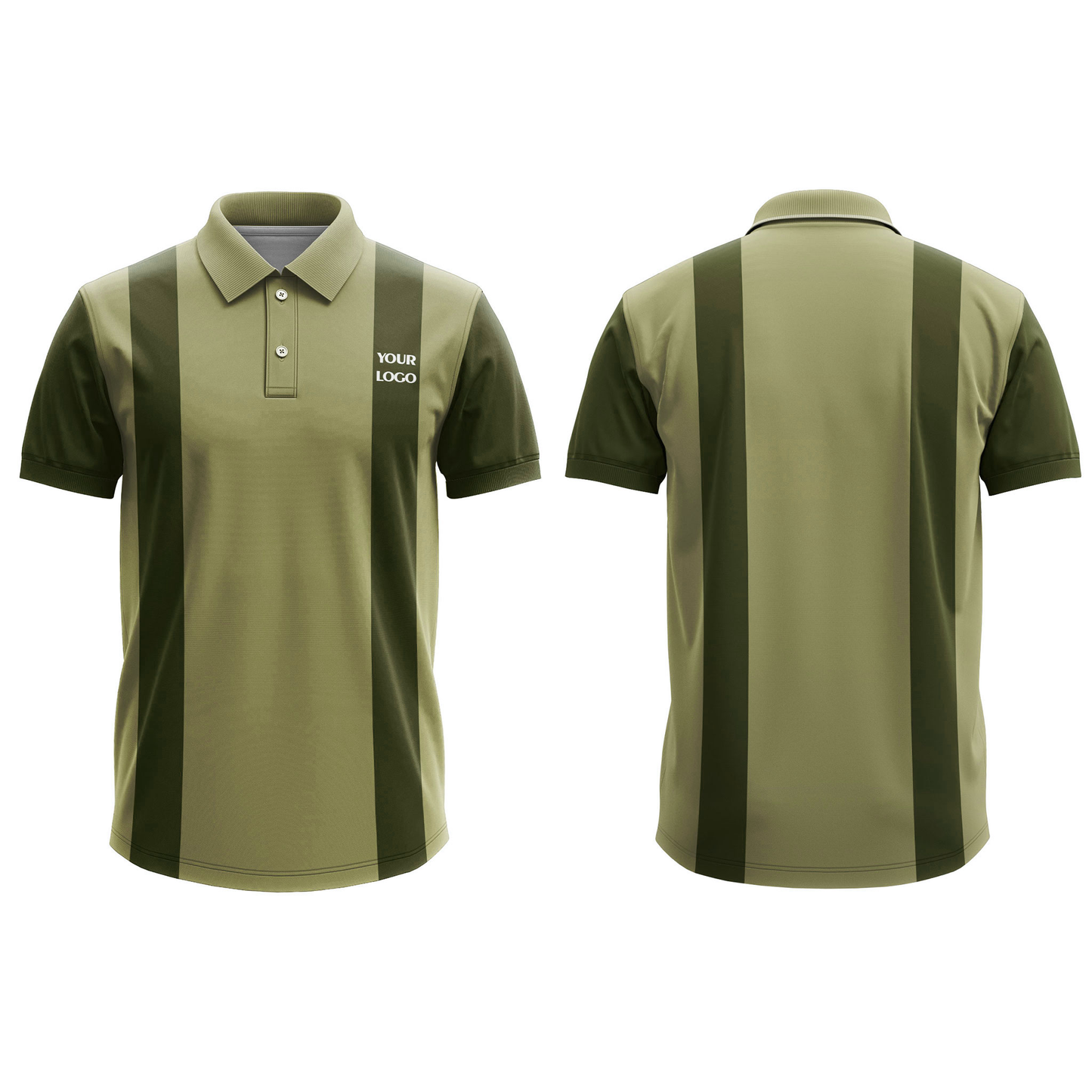 Custom Polo T-Shirt – Two-Stripe Design – Personalized Polo