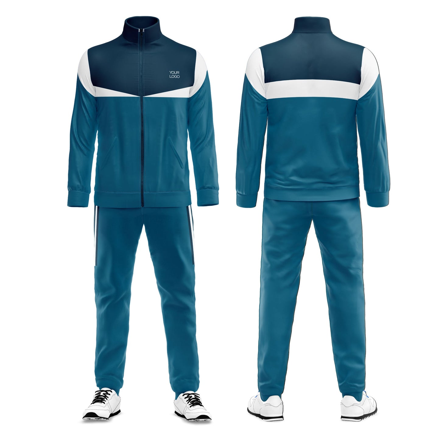 Custom Tracksuit – Contrast Accent Panel – Personalized Fitness Set