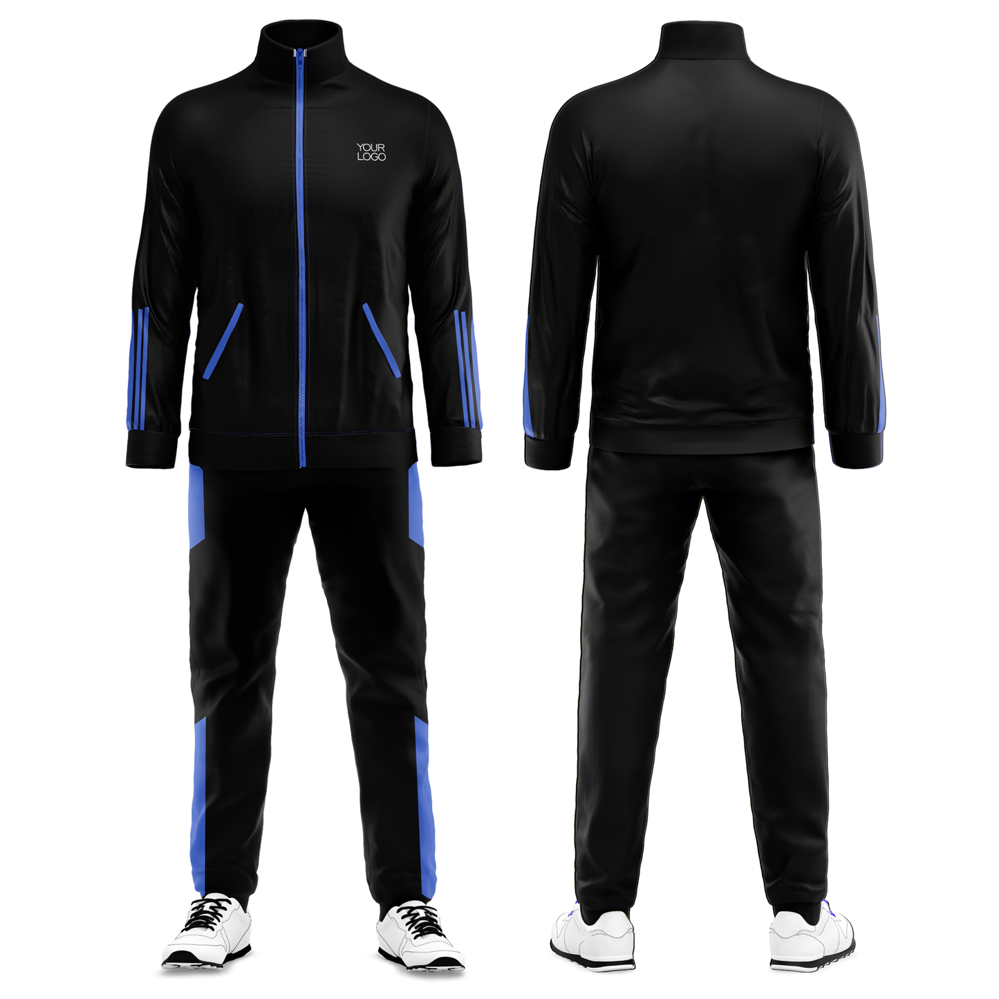 Custom Tracksuit - Solid Accent Design - Personalized Training Set