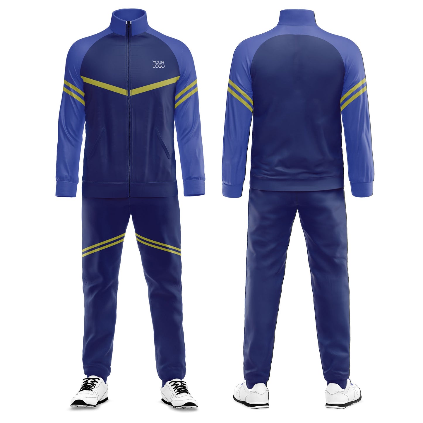 Custom Tracksuit – Contrast Stripe Design – Personalized Training Set