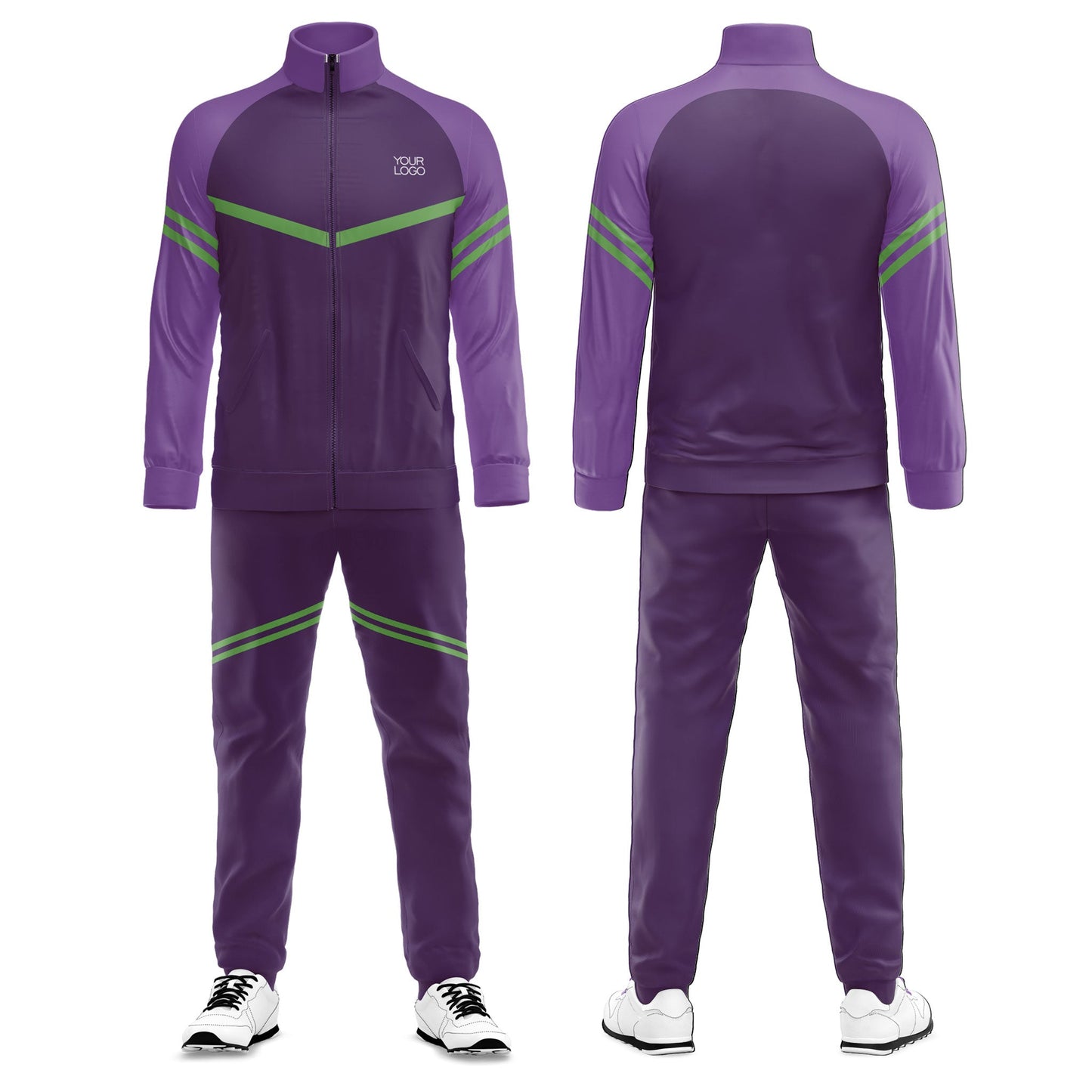 Custom Tracksuit – Contrast Stripe Design – Personalized Training Set