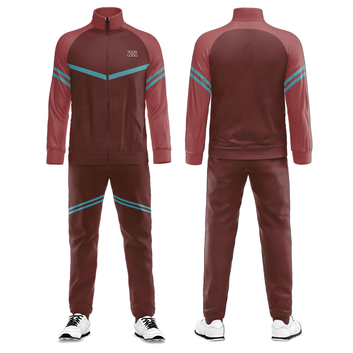 Custom Tracksuit – Contrast Stripe Design – Personalized Training Set