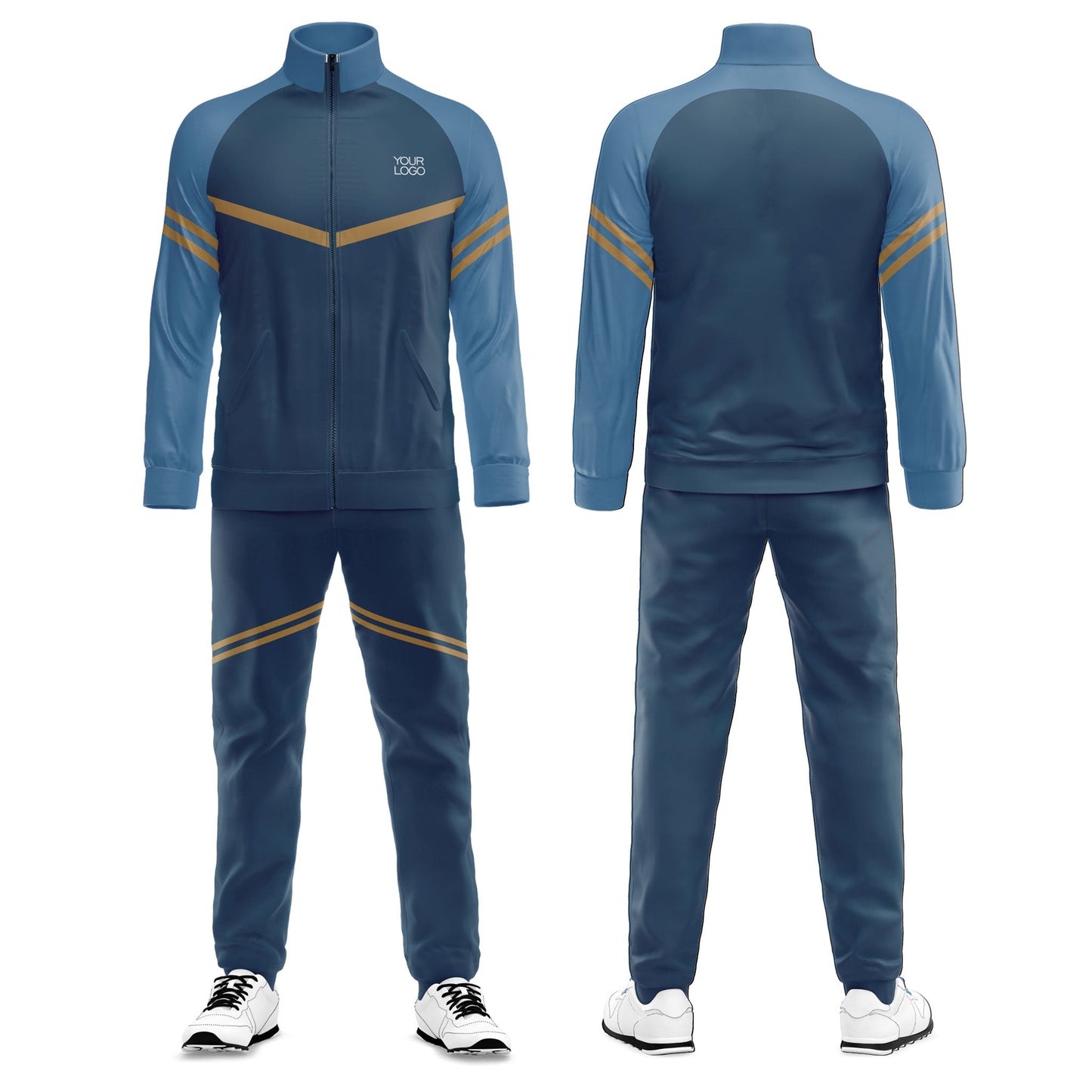 Custom Tracksuit – Contrast Stripe Design – Personalized Training Set