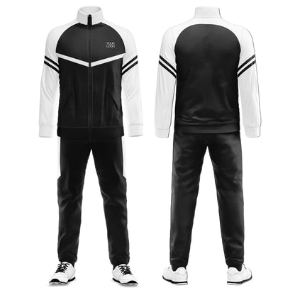 Custom Tracksuit - Raglan Stripe Design - Personalized Tracksuit