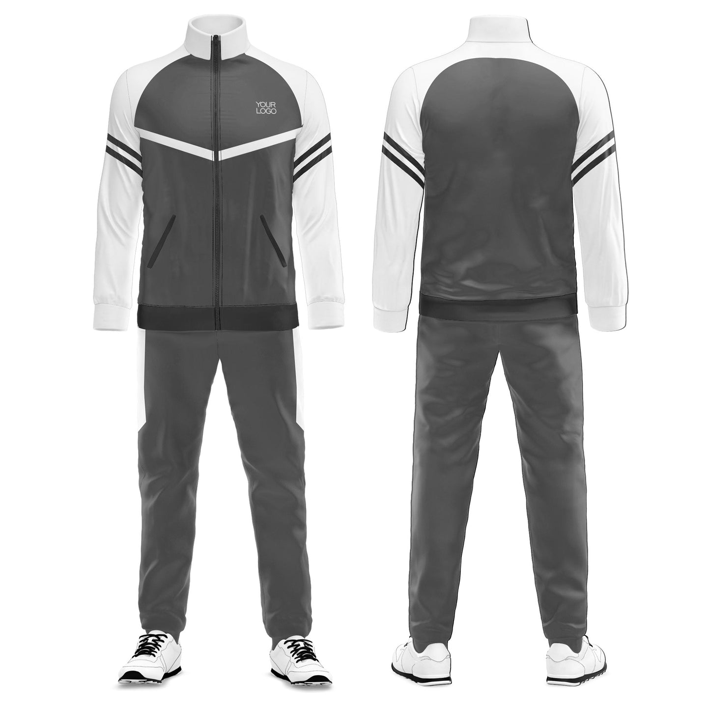Custom Tracksuit - Raglan Stripe Design - Personalized Tracksuit