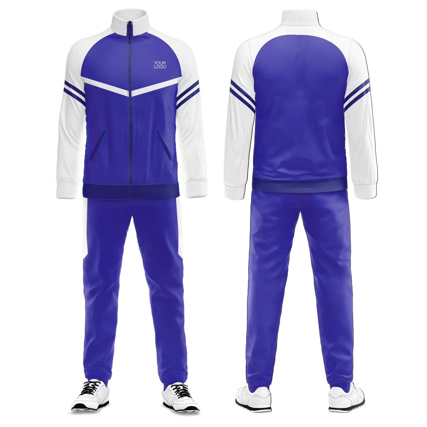 Custom Tracksuit - Raglan Stripe Design - Personalized Tracksuit