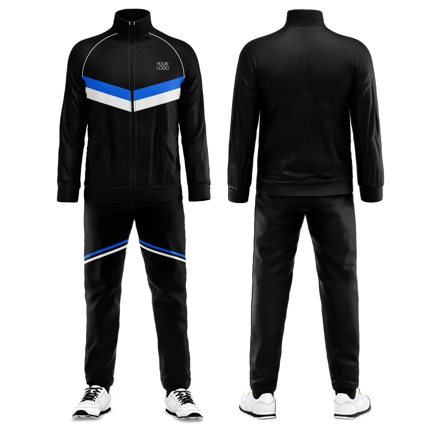 Custom Tracksuit – Contrast Panel Stripe – Personalized Fitness Set