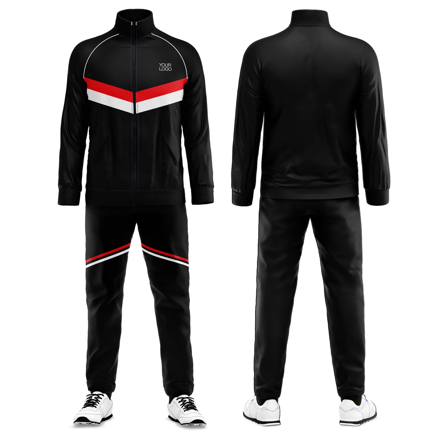 Custom Tracksuit – Contrast Panel Stripe – Personalized Fitness Set