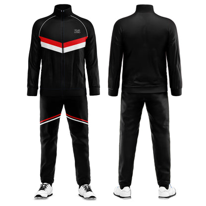 Custom Tracksuit – Contrast Panel Stripe – Personalized Fitness Set