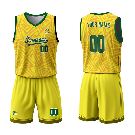 Custom Basketball Uniform - Seamless Geo Design - Personalized Kit