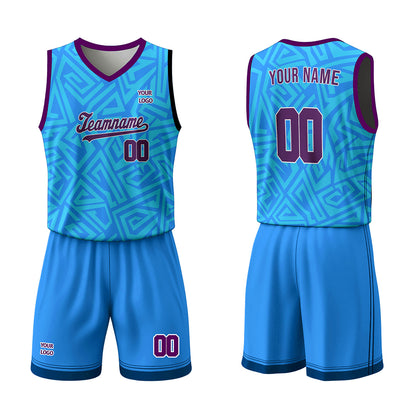 Custom Basketball Uniform - Seamless Geo Design - Personalized Kit