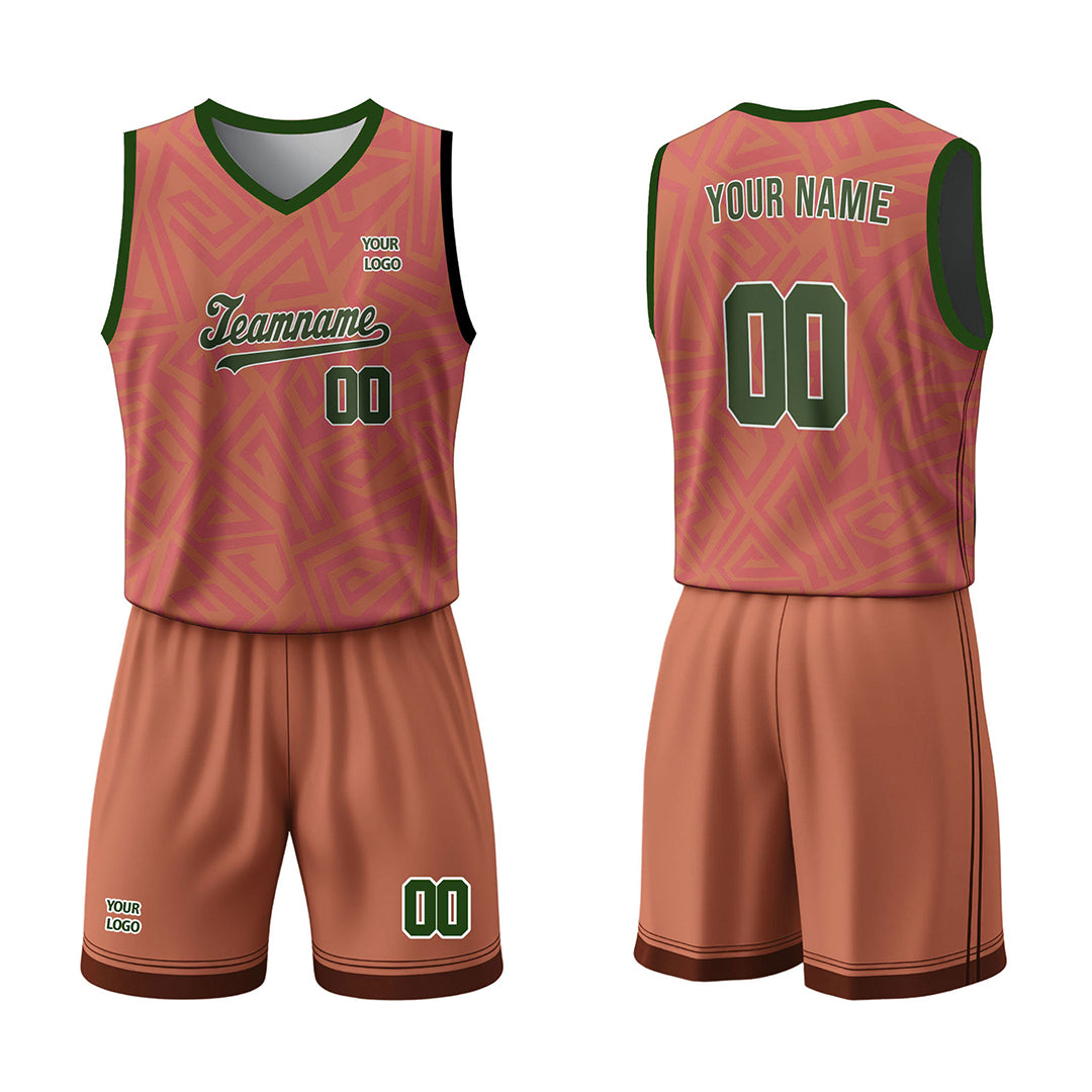 Custom Basketball Uniform - Seamless Geo Design - Personalized Kit