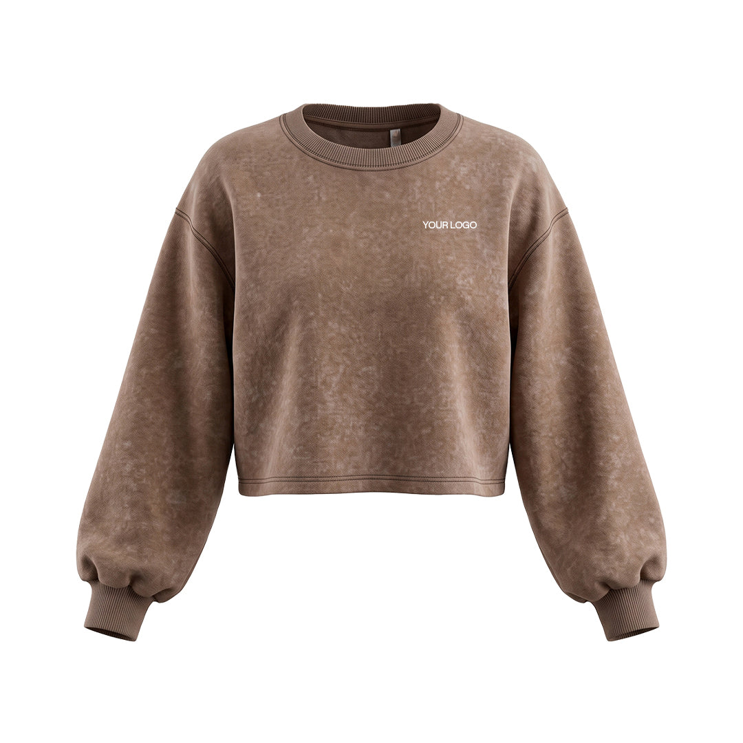 Custom Cropped Sweatshirt - Washed Finish - Personalized Top
