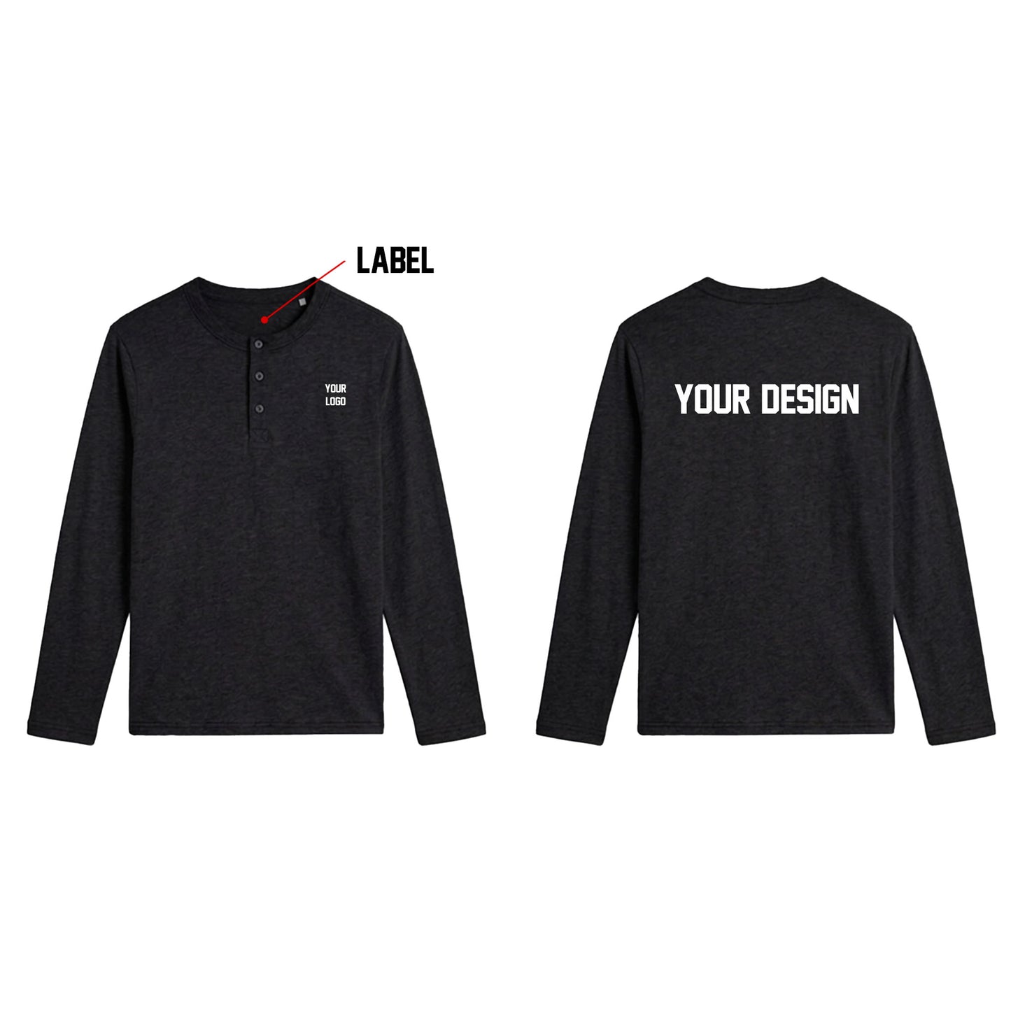 Custom Women Henley Full Sleeves Henley - Solid Color Personalized Tee