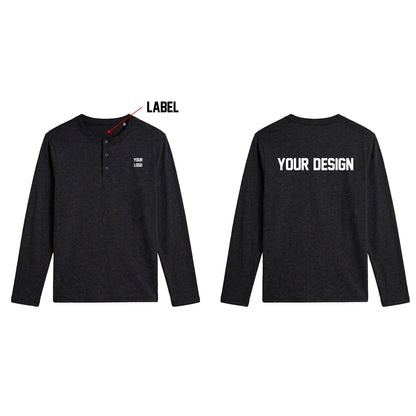 Custom Women Henley Full Sleeves Henley - Solid Color Personalized Tee