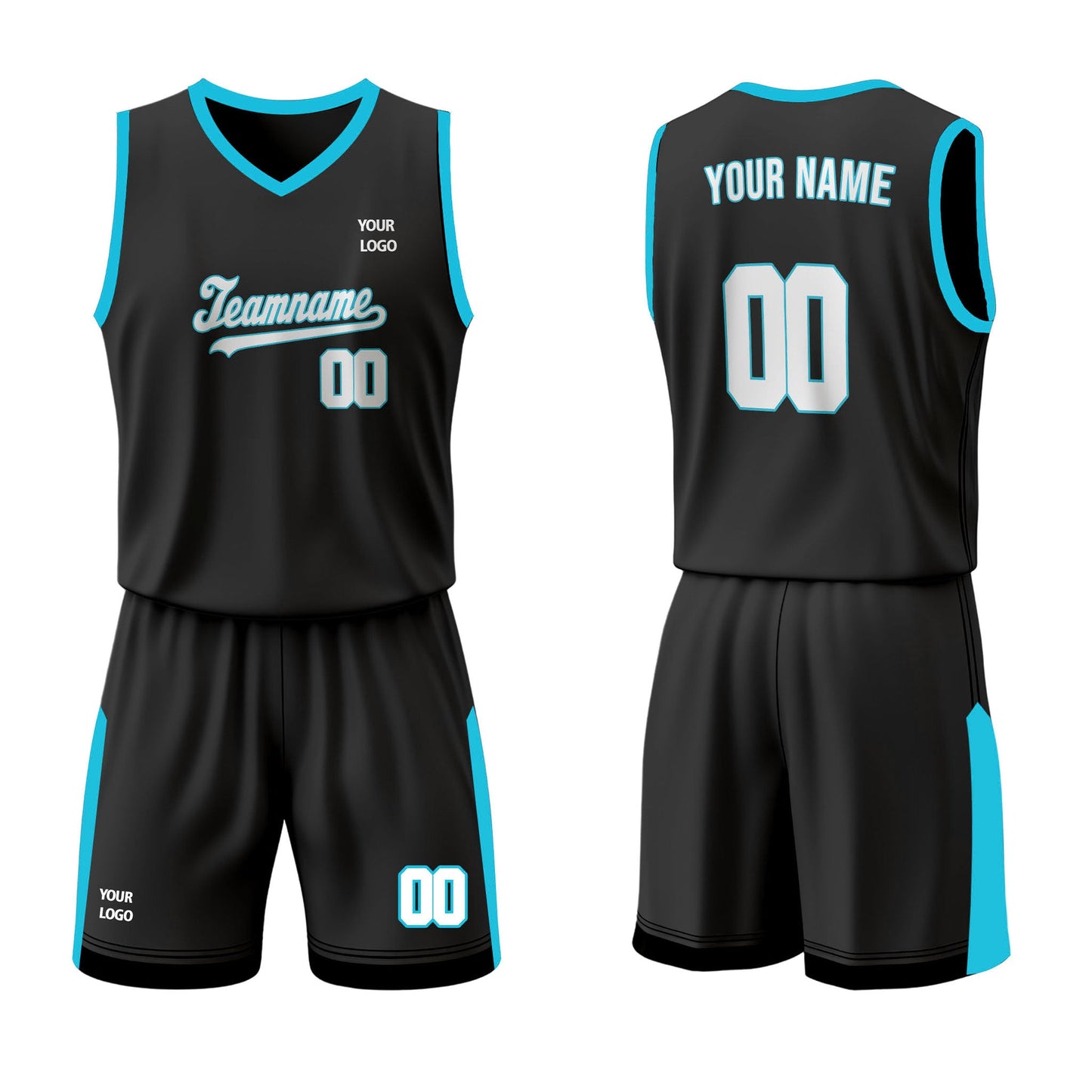 Custom Basketball Uniform - Black Accent - Personalized Kit