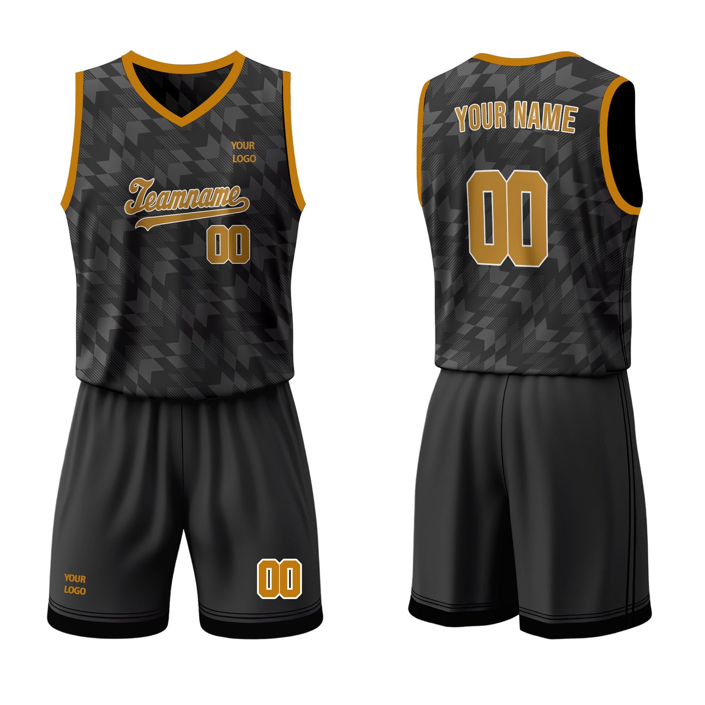 Custom Basketball Uniform- Black Abstract - Personalized Kit