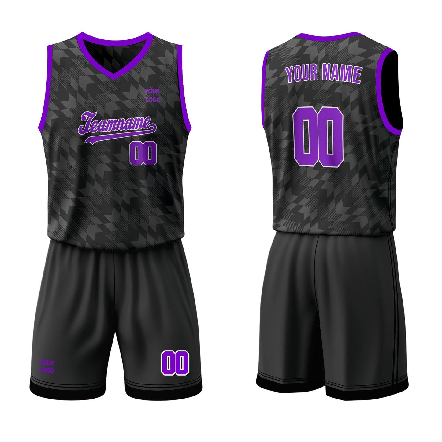 Custom Basketball Uniform- Black Abstract - Personalized Kit