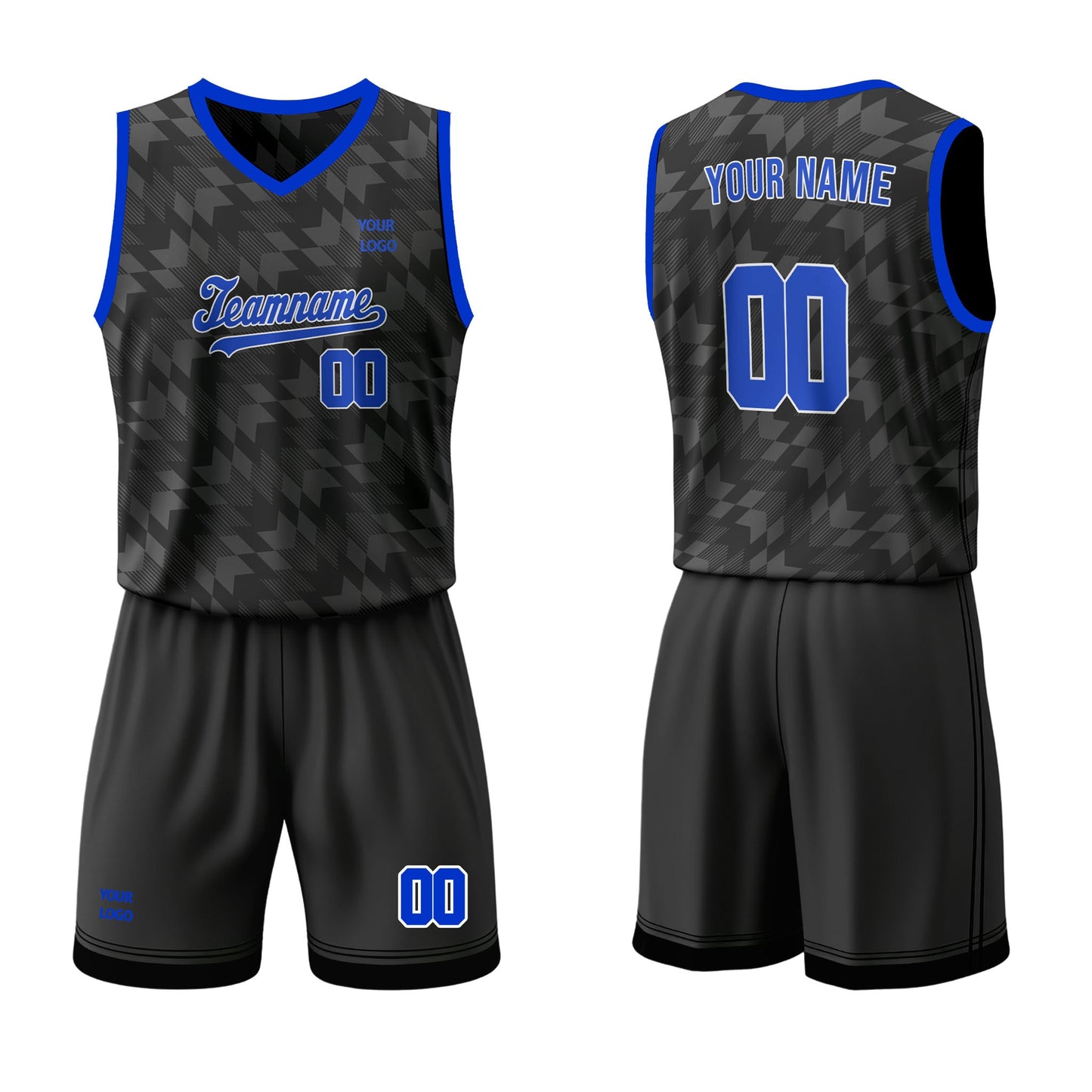 Custom Basketball Uniform- Black Abstract - Personalized Kit