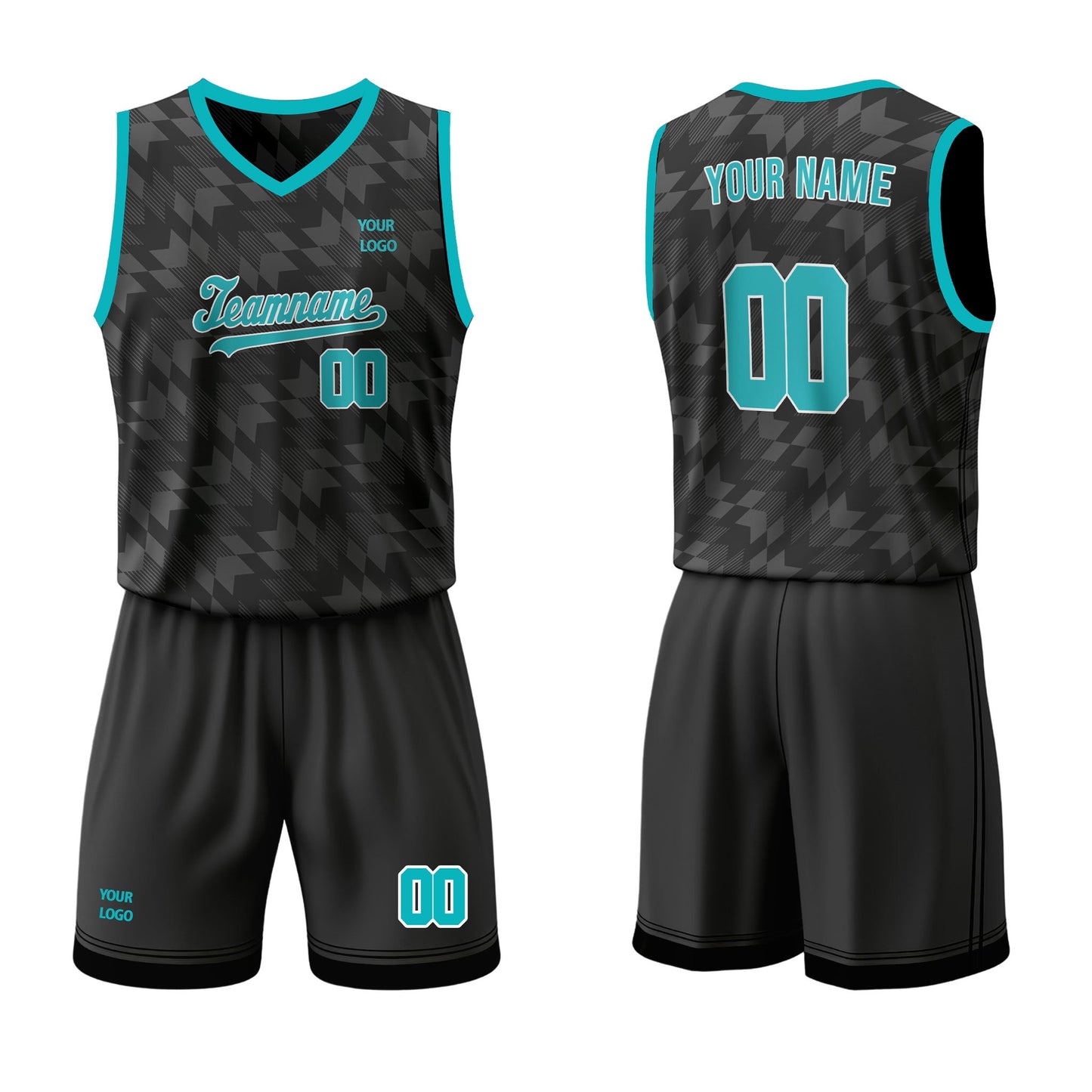 Custom Basketball Uniform- Black Abstract - Personalized Kit