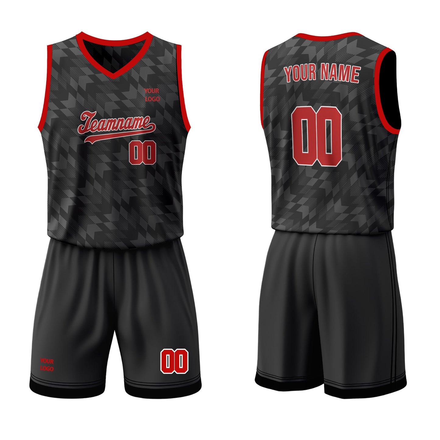 Custom Basketball Uniform- Black Abstract - Personalized Kit