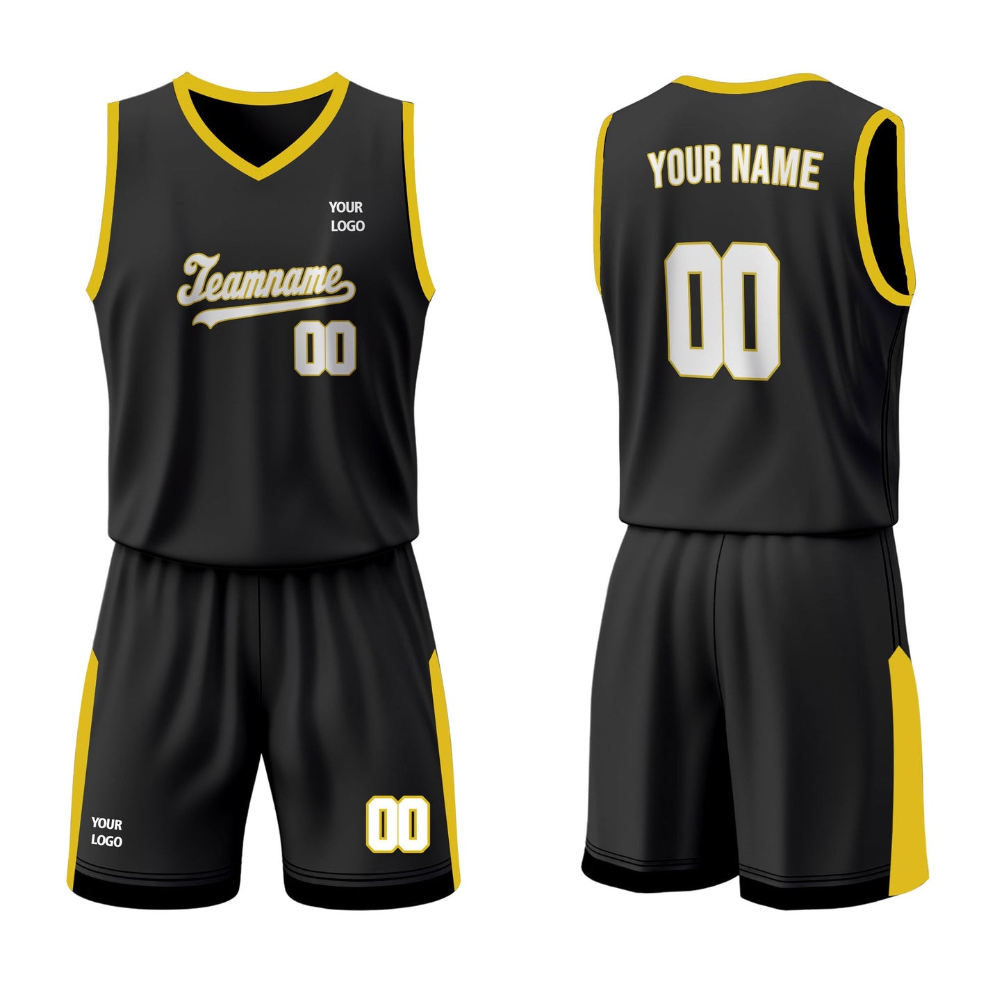Custom Basketball Uniform - Black Accent - Personalized Kit