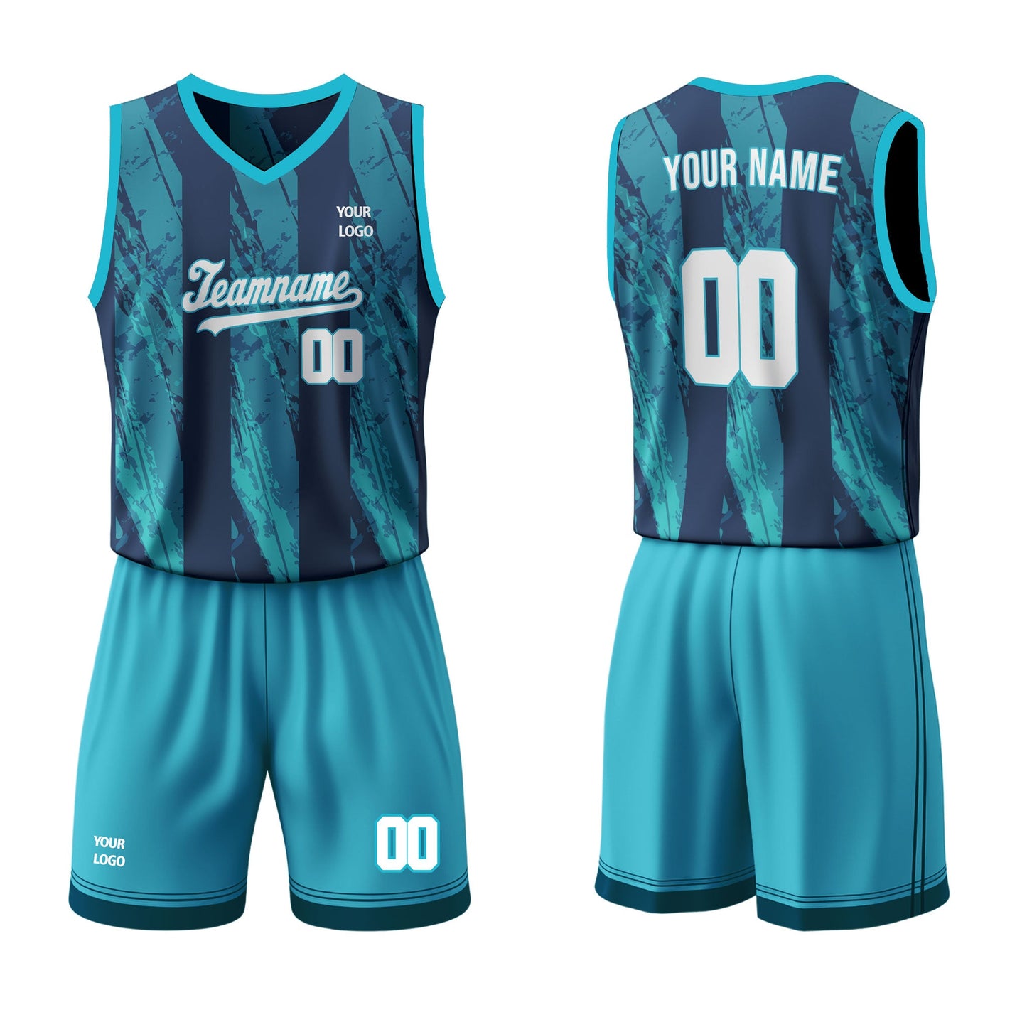 Custom Basketball Uniform - Abstract Grunge - Personalized Kit